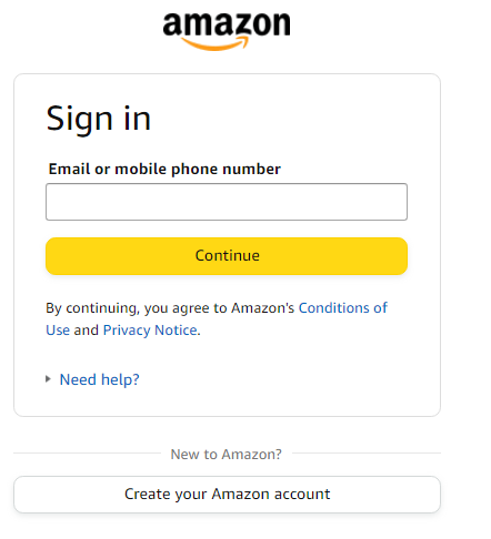 Log in to Amazon for change the language